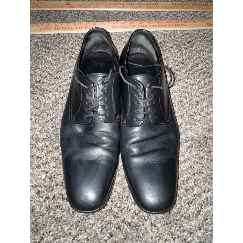 Hugo Boss Black Leather Sz 11.5 Mens Oxford Dress Shoes